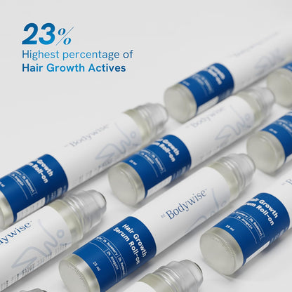 Be Bodywise Advanced Hair Growth Roll-On Serum | 3% Rosemary | 2% Aminexil | 3% Redensy l 2% Anagain | Precision Scalp Applicator | Paraben & Sulphate Free | Non oily and mess free