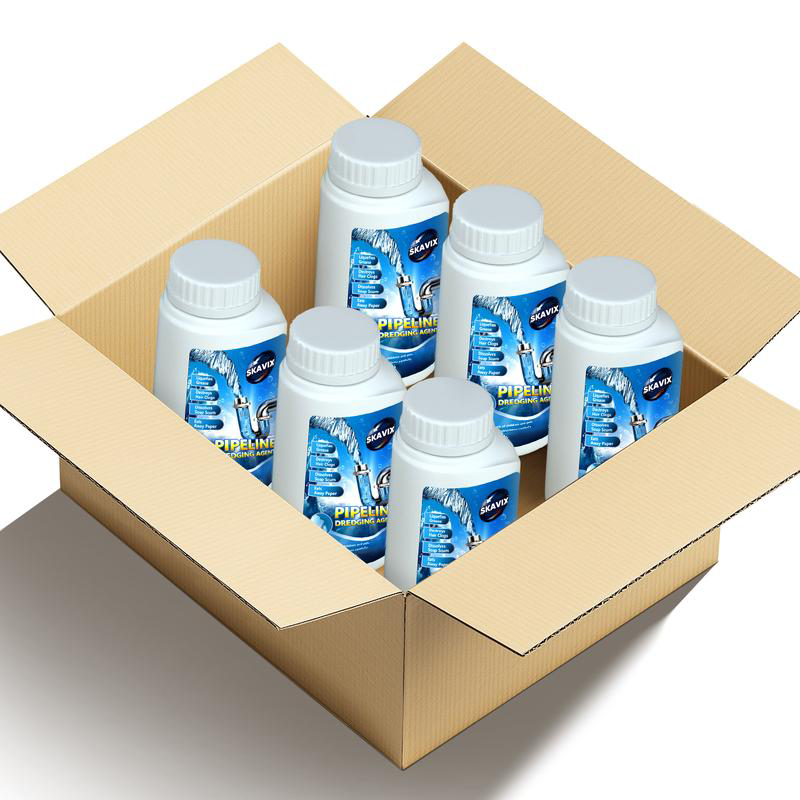 SKAVIX Powerful Pipe Dredging Agent for Kitchen and Toilet Pipelines - Dissolves 200+ Blockages and Kills 99% of Bacteria