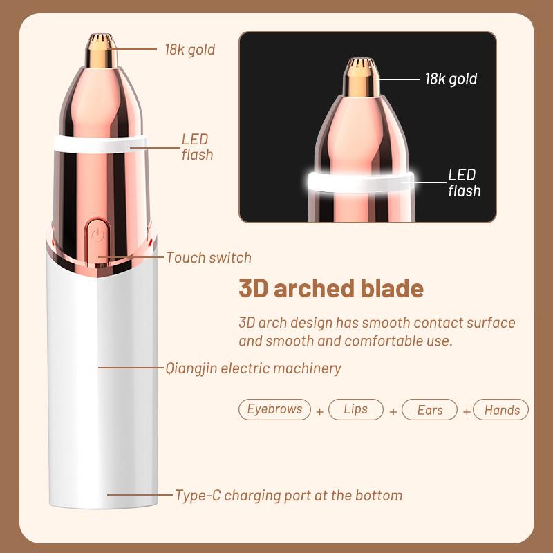 Holiday Haul✨ 2-in-1 Facial & Brow Hair Trimmer – Instant Smooth Skin, Painless & Precision