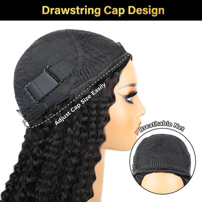 Afro Curly Half Wig – Thick 180%-250% Density, Natural Hairline, Beginner Friendly